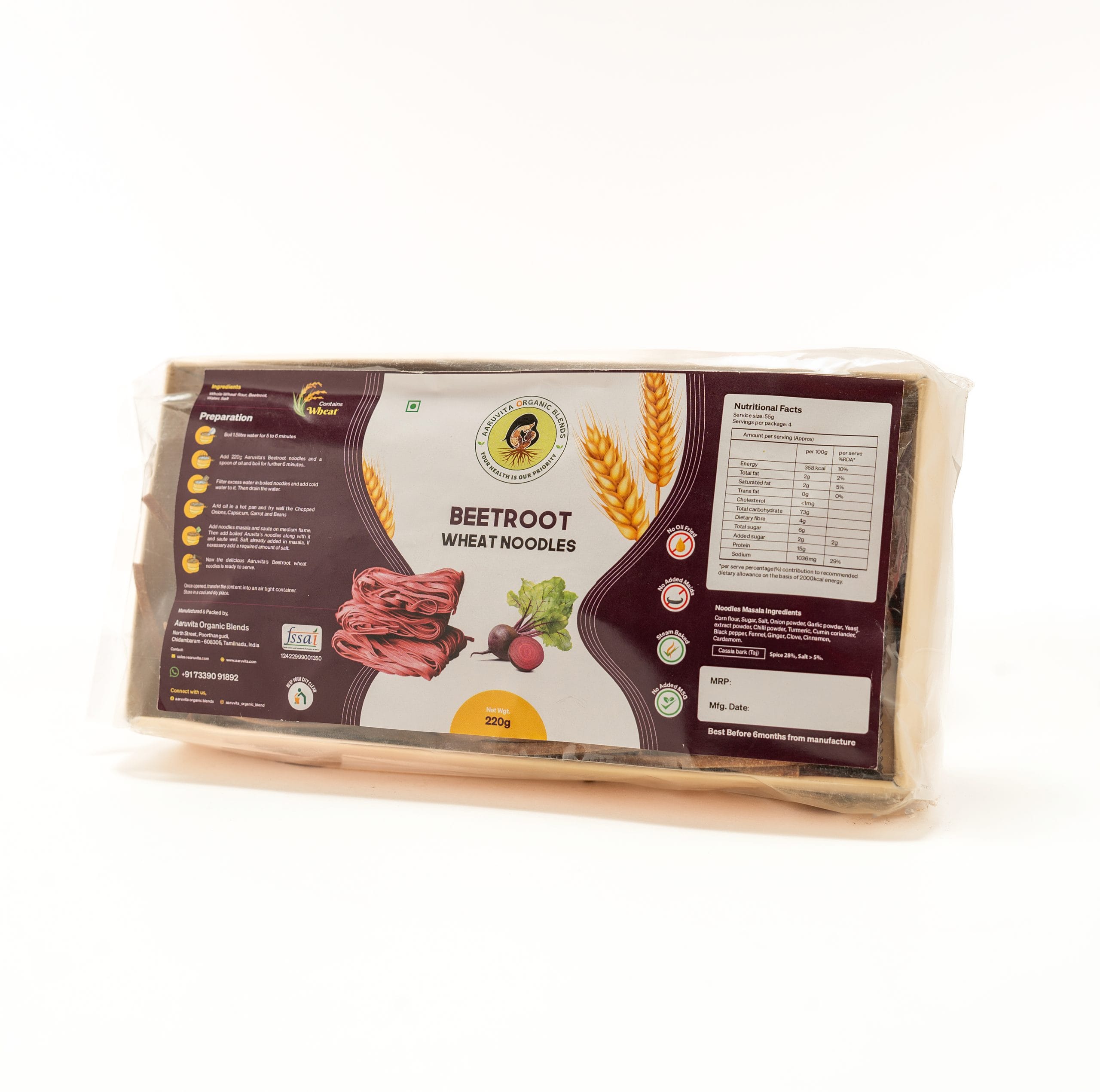 Beetroot Wheat Noodles